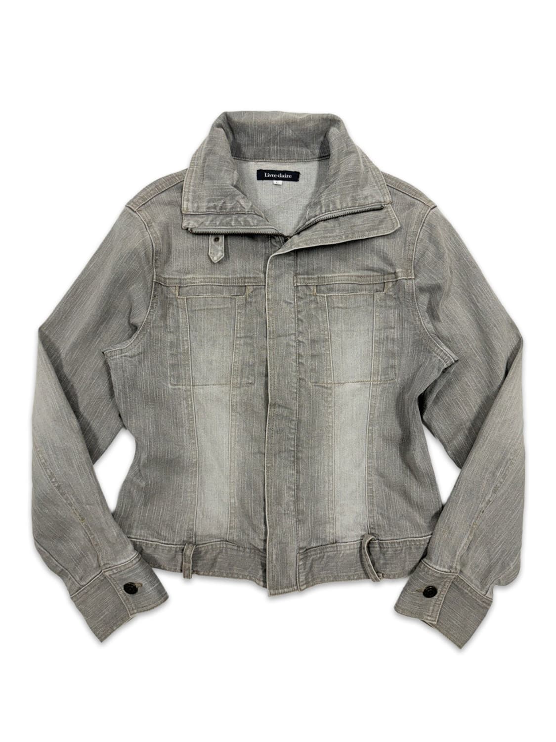 빈티지 Livre Claire 그레이 버클 데님 라인 자켓 상품이미지1