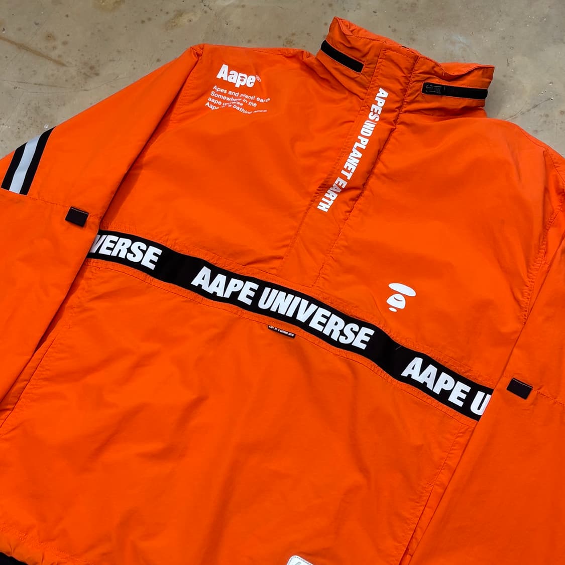 🫶🏻 새상품 Aape 에이프유니버스 오렌지 내장후드 아노락 🫶🏻 상품이미지3