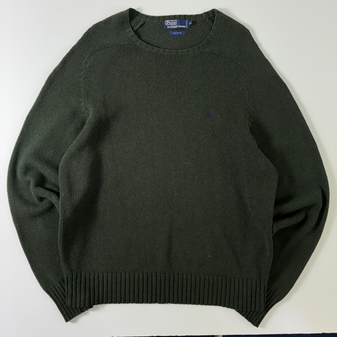 Polo 폴로 랄프로렌 90‘s 그린카키 라운드 니트 상품이미지1