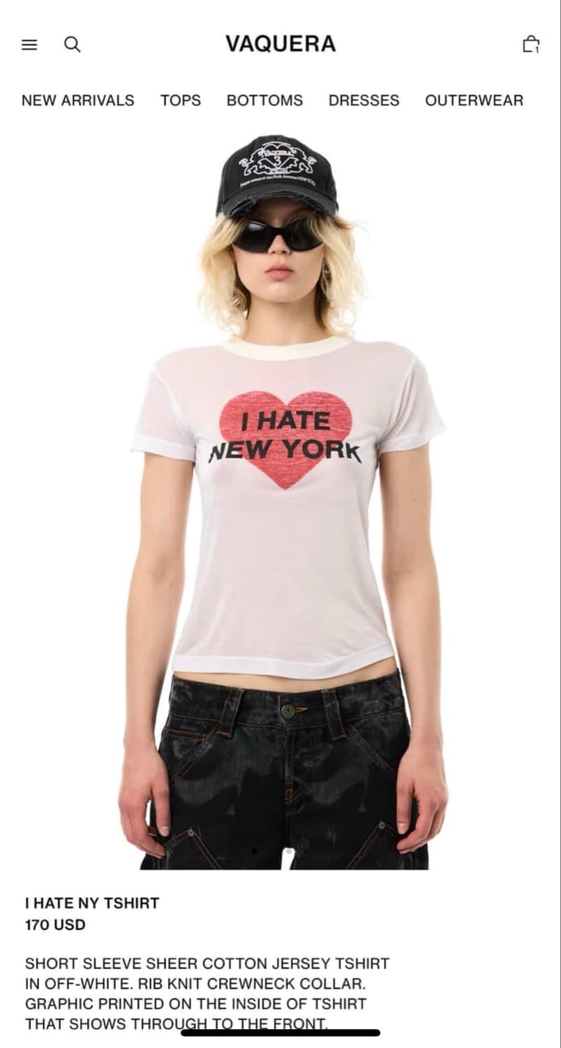 [XS]| HATE NY TSHIRT 상품이미지1