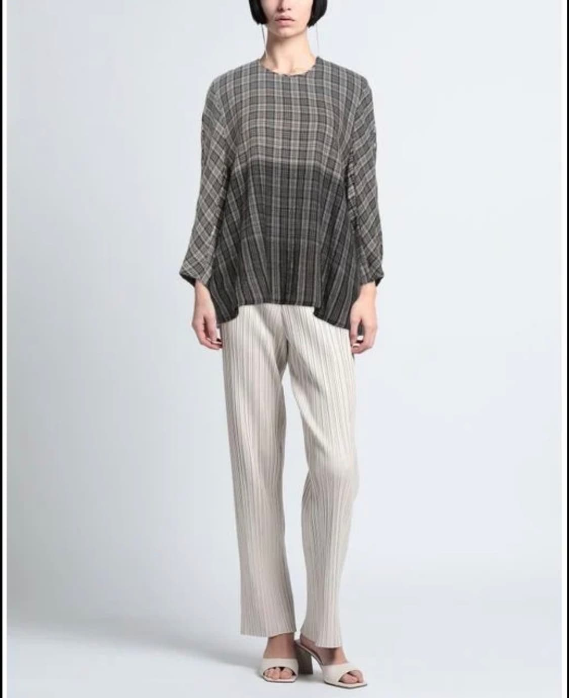 (정품/새상품) TOO GOOD 투굿 여성 울 체크 커터 탑 상품이미지5