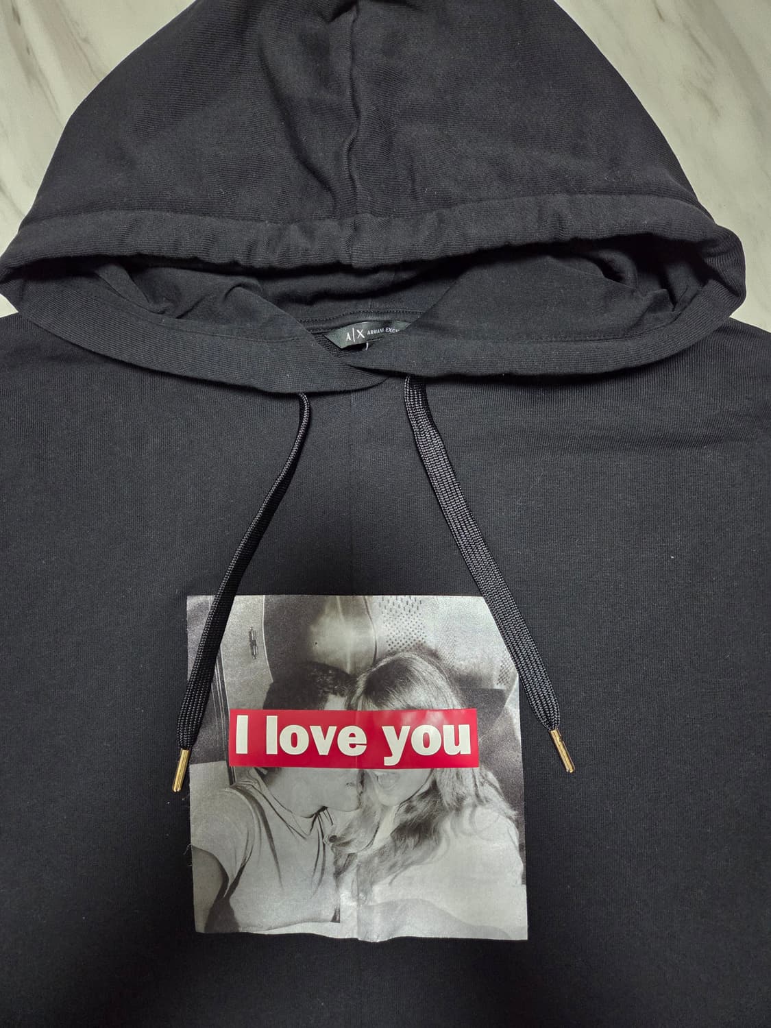 아르마니익스체인지 아이러브유 후드티 상품이미지4