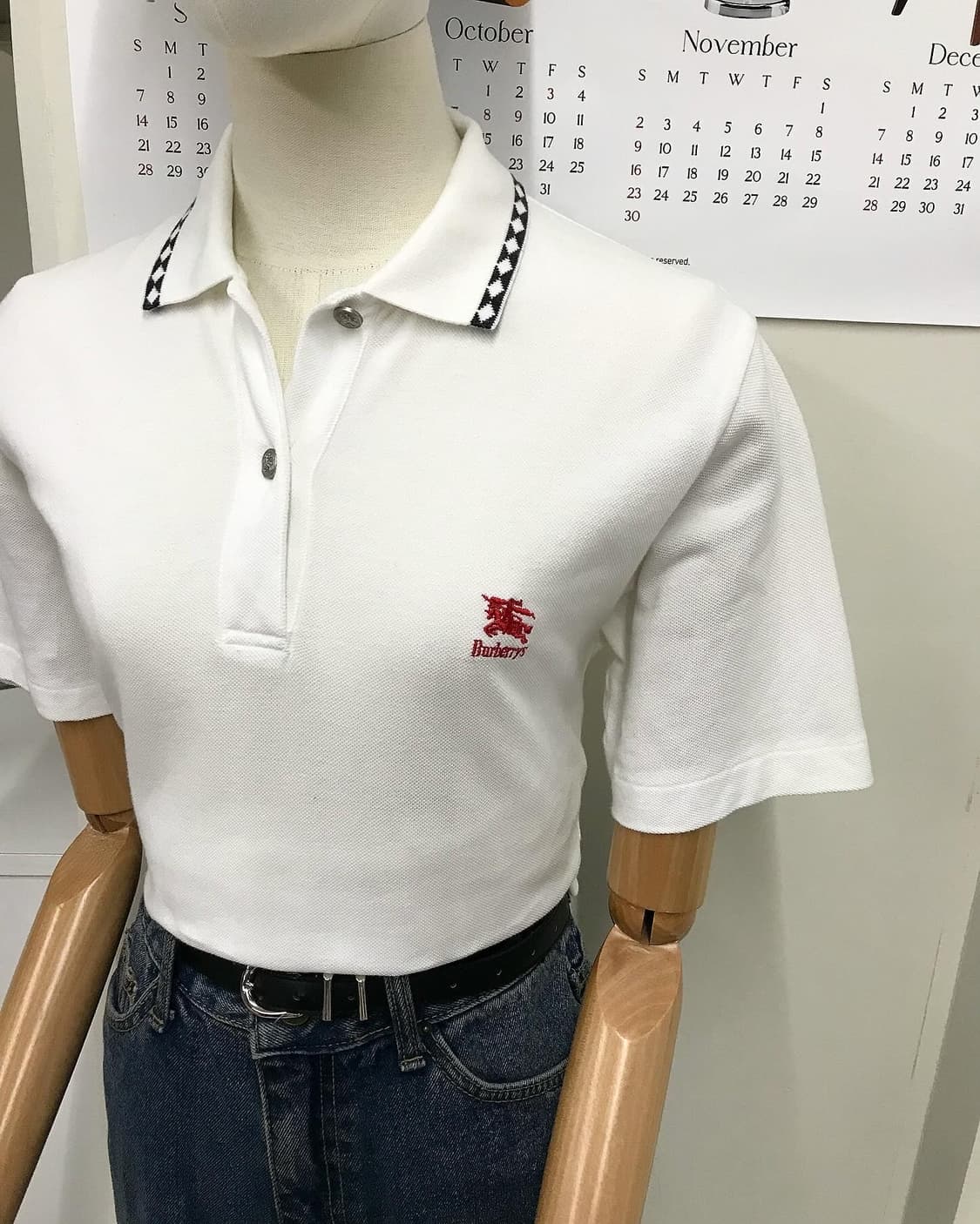 버버리 로고 은장 반팔 카라티 상품이미지7