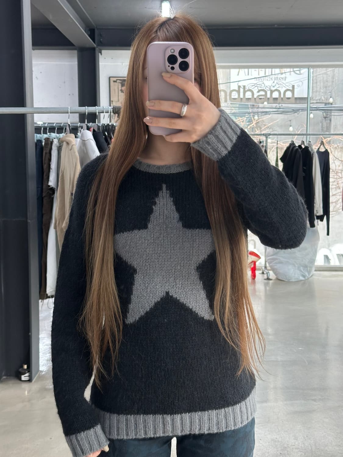 히스테릭글래머 스타 울 배색 니트 상품이미지3