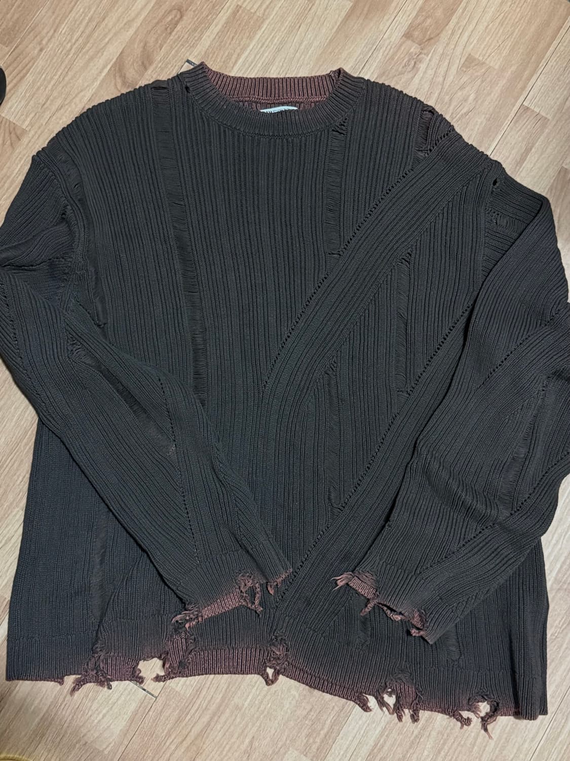 자라 ZARA 데미지 니트 스웨터 L-XL 상품이미지1