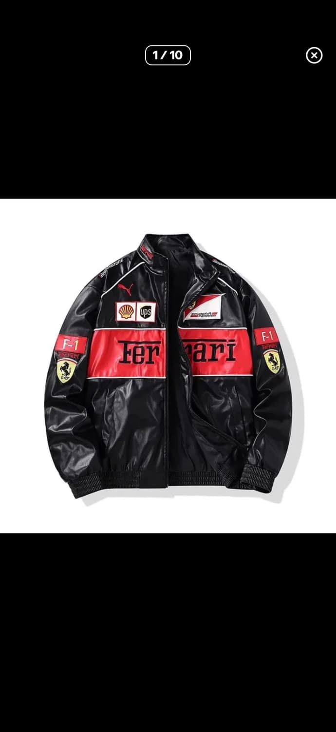 페라리 바이크 가죽 래더 자켓 F1 빈티지 스트릿 바이 크레이싱 상품이미지2