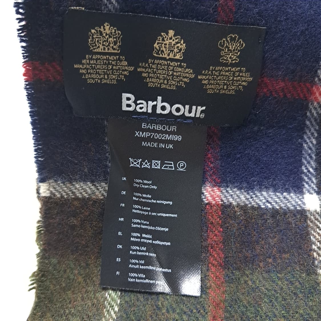 MX337 바버 그린 클래식 타탄체크 울 목도리 머플러 상품이미지4