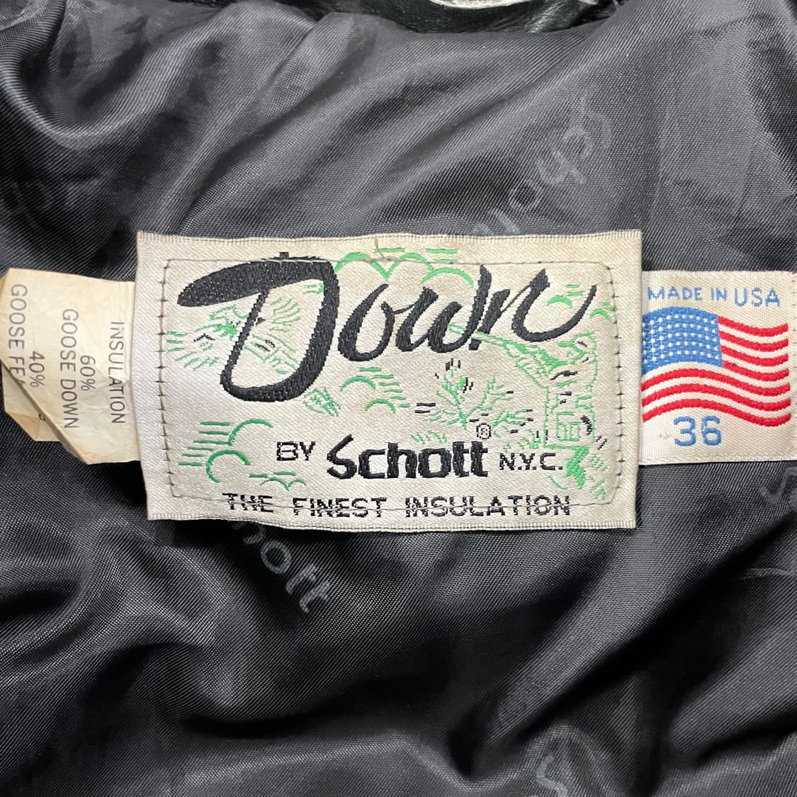 80's 쇼트 레더 푸퍼 자켓 36 (실측 M) 상품이미지8