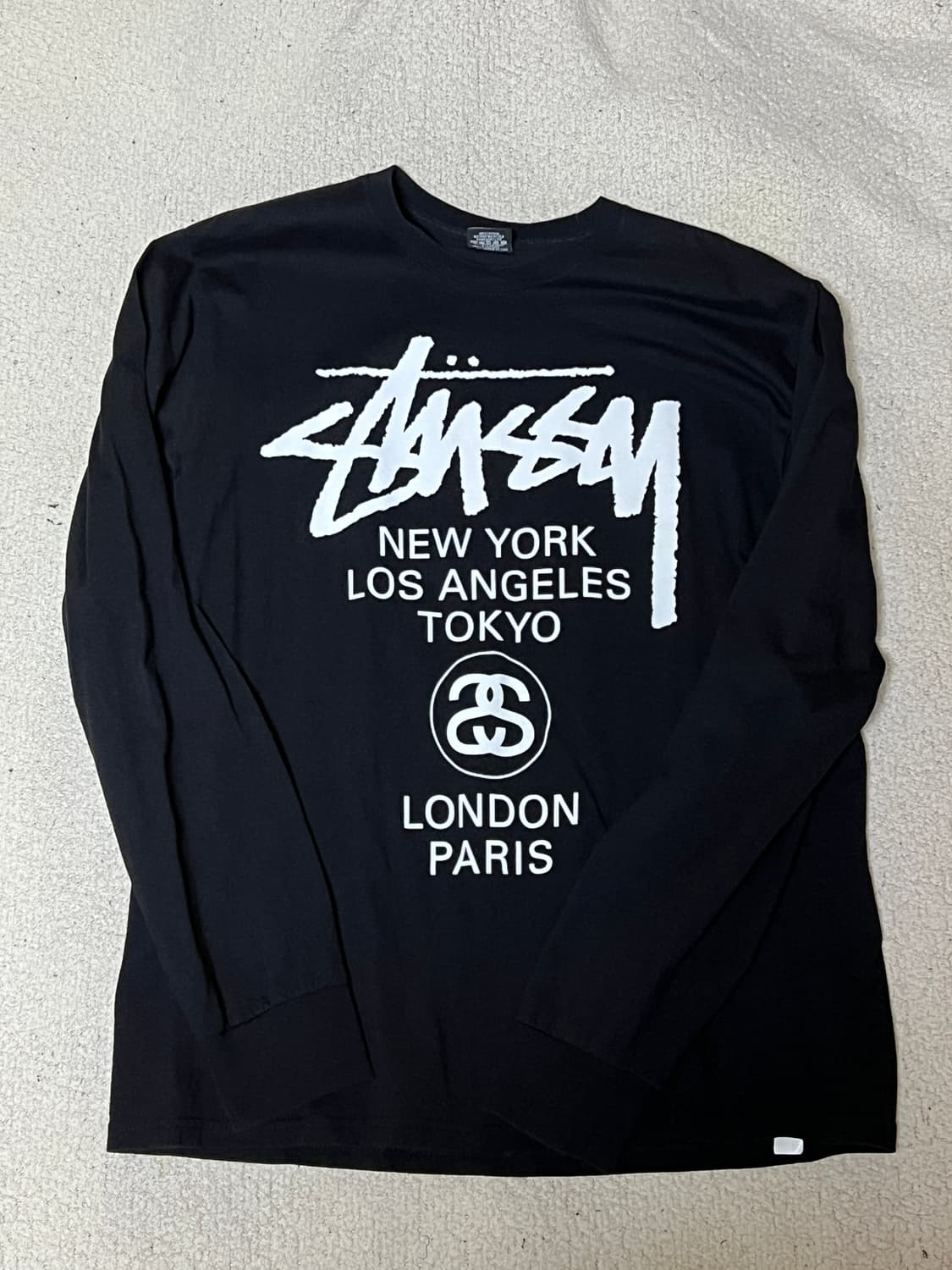 스투시 월드투어 롱슬리브 티셔츠 블랙 상품이미지3