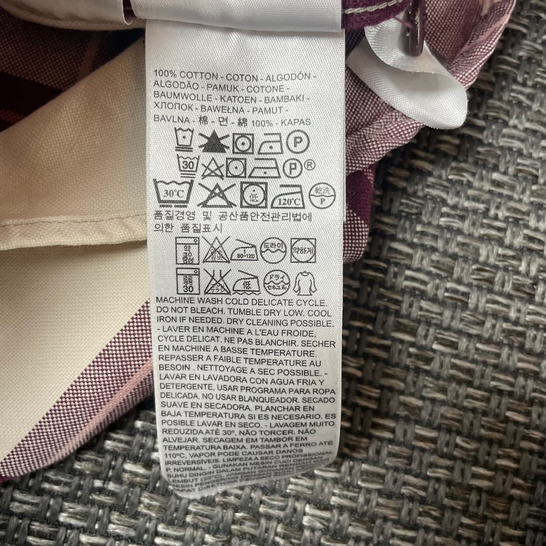 리바이스 아이보리 버건디 체크 투포켓 체크셔츠 M 상품이미지7