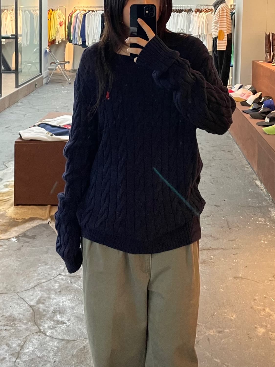 폴로 랄프로렌 네이비 꽈배기 니트 H499 상품이미지1