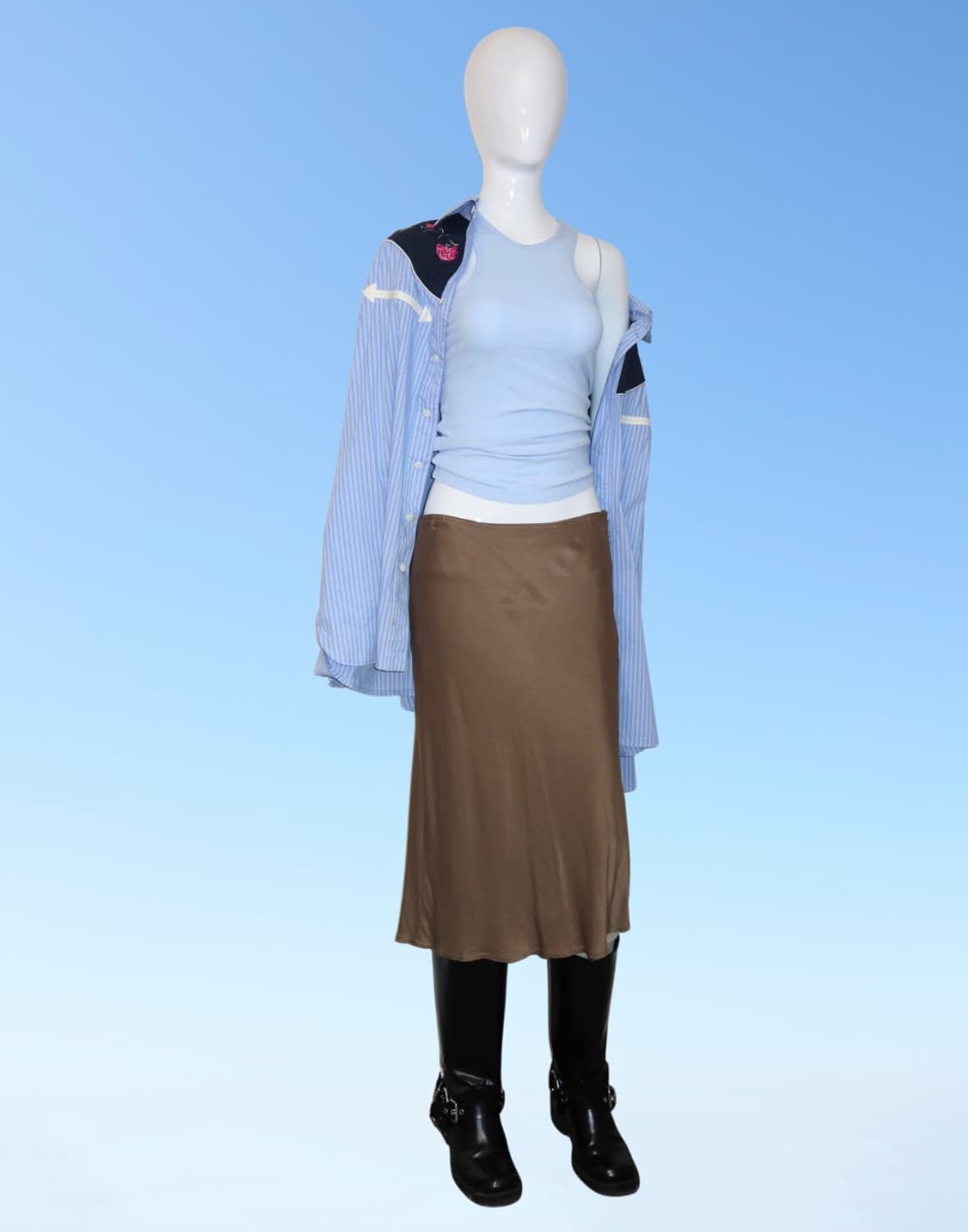 Mocha Satin Skirt 상품이미지7