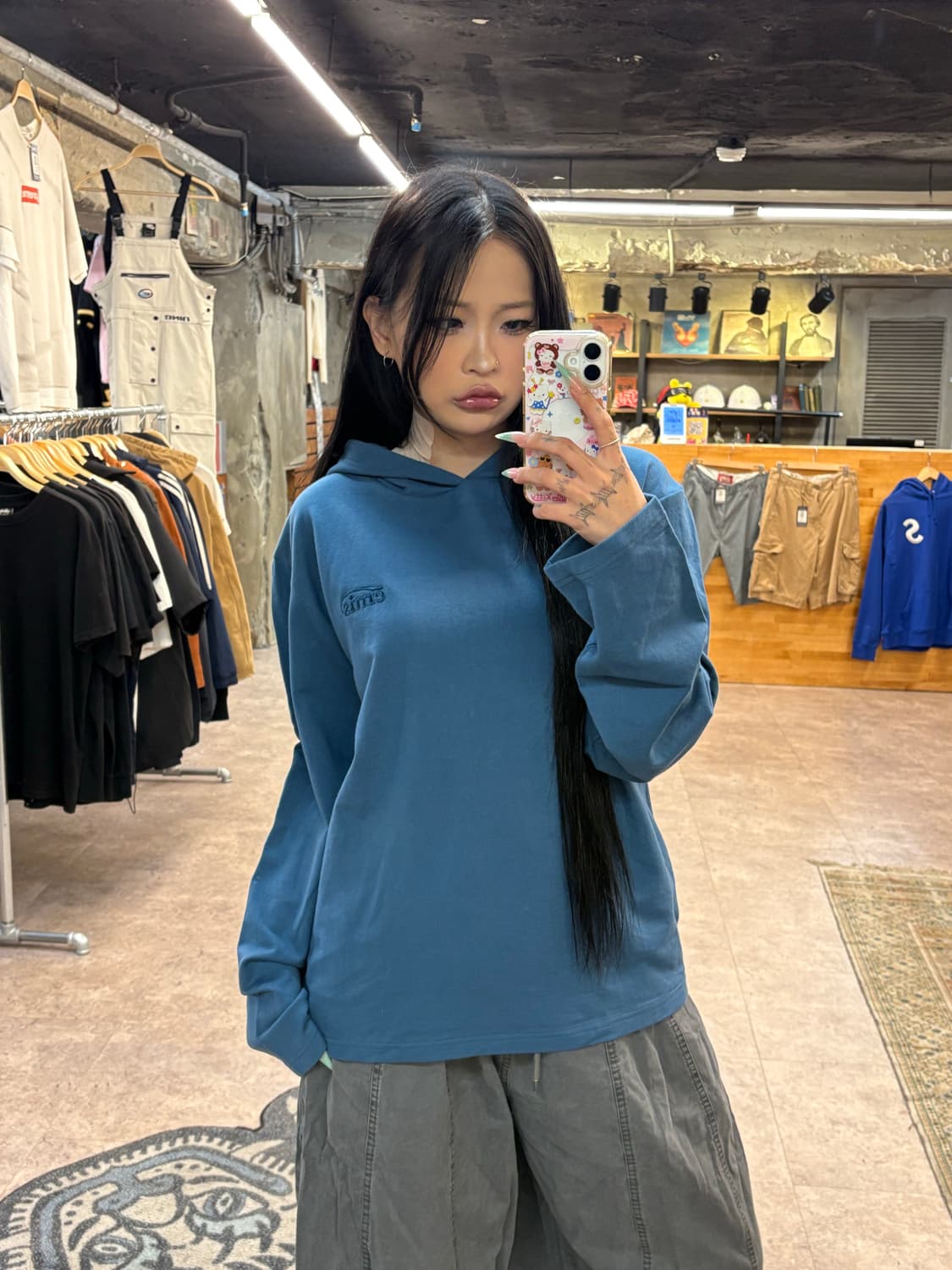 이미스 블루 후드티 #csz4275 상품이미지2