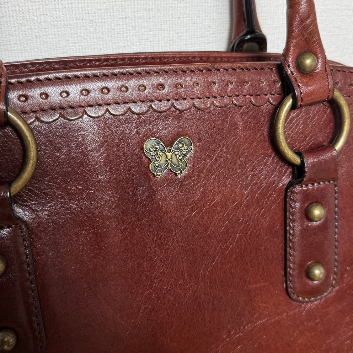 빈티지 안나수이 브라운 가죽 토트백 상품이미지2