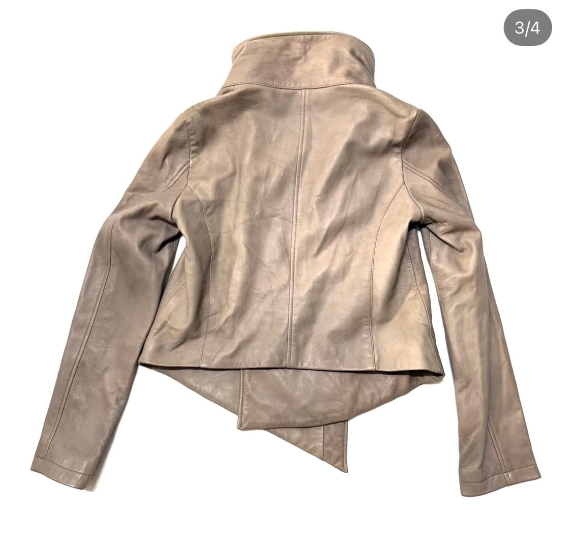 Haille - 하이넥 레더 자켓 상품이미지3