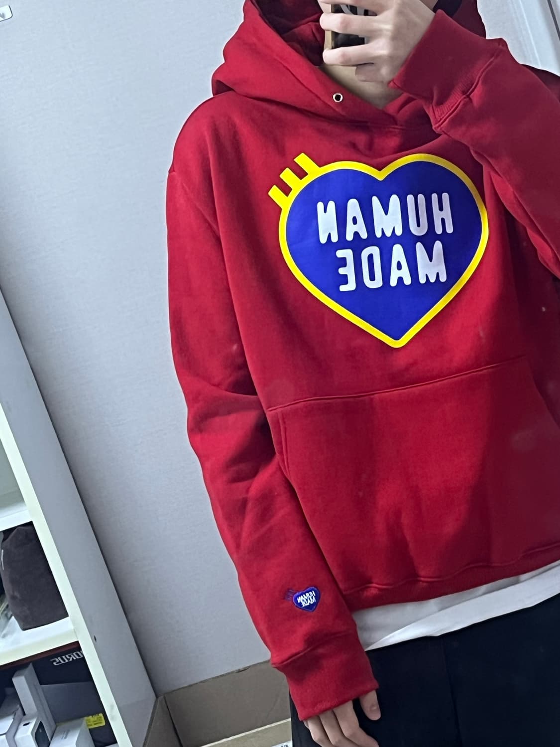 휴먼 메이드 헤비 웨이트 후드 레드 상품이미지2