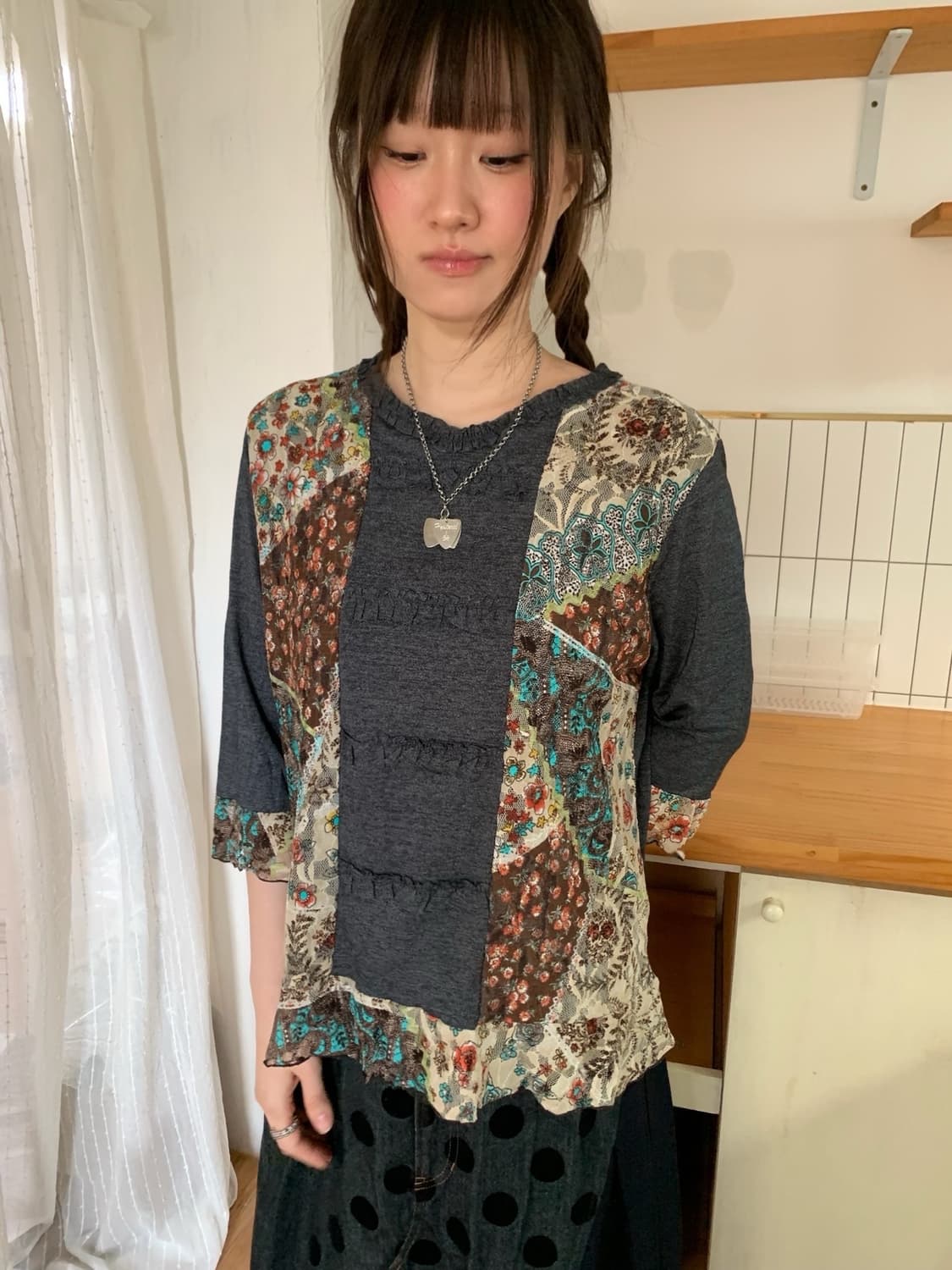 ethnic frill blouse 상품이미지3