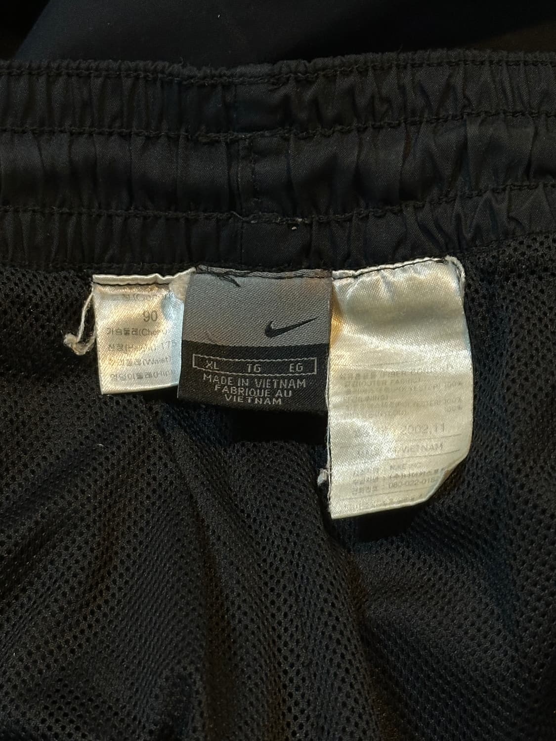 00's 나이키 올드스쿨 스우시 탈부착 나일론 트랙팬츠 블랙 상품이미지7