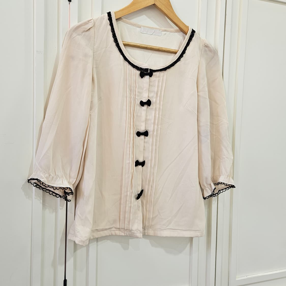 리본 쉬폰 블라우스 상품이미지2