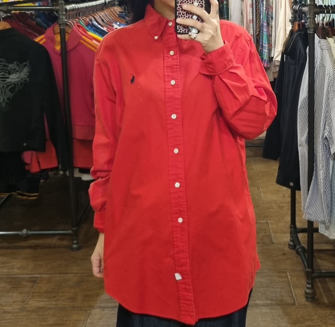 [Hi] polo 폴로 긴팔 셔츠 레드 상품이미지2