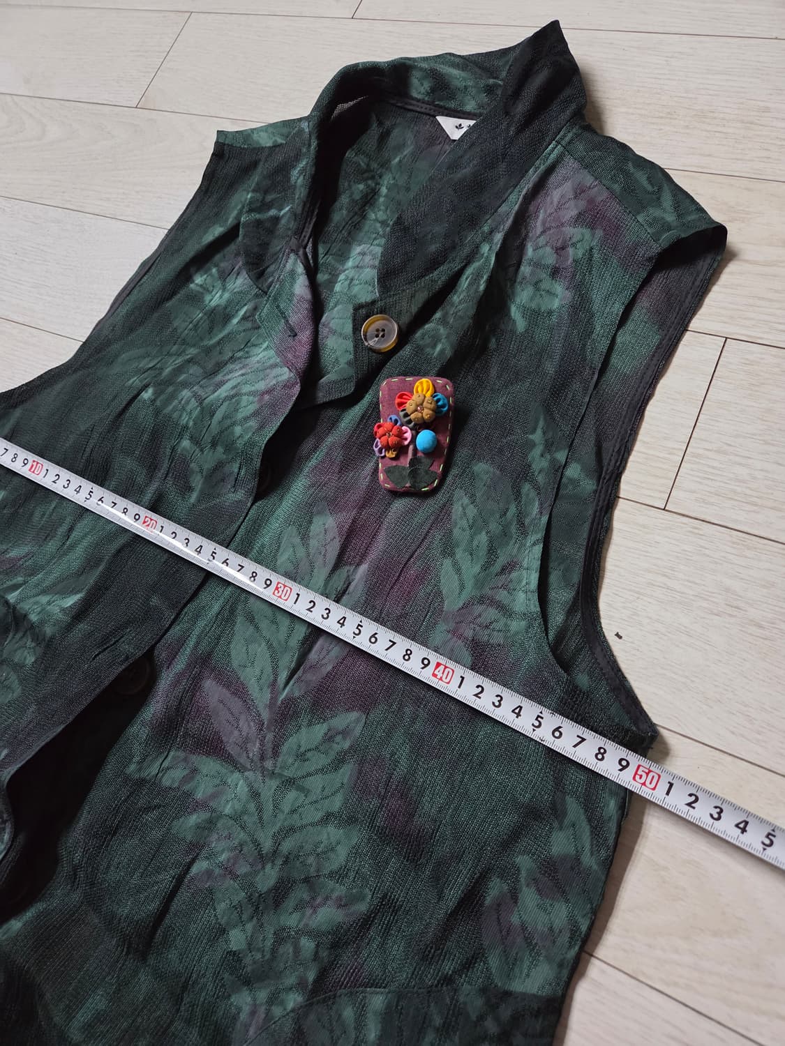 천연염색  인견100%  조끼 자켓 +블라우스  세트  상품이미지2