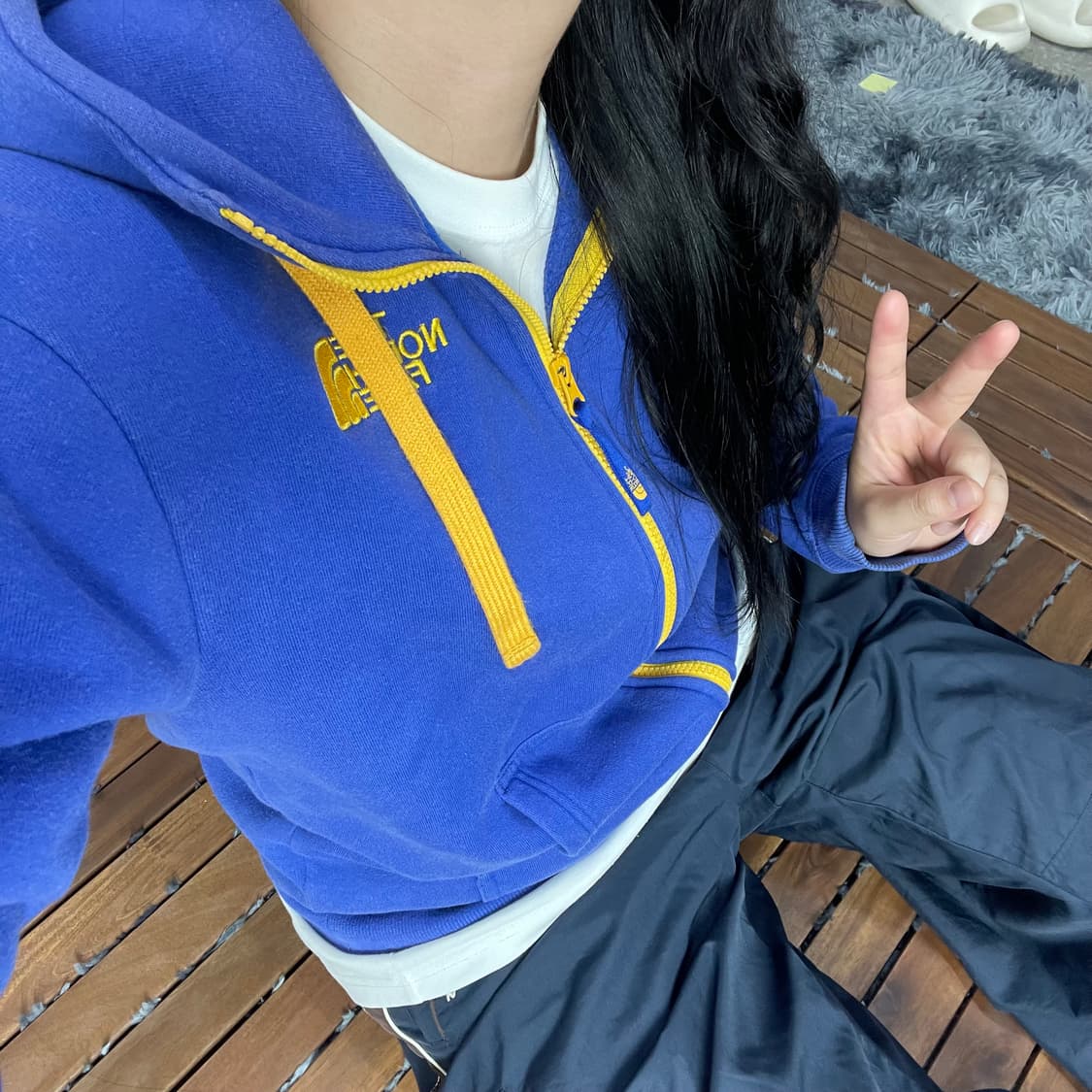 [S]노스페이스 일본 후드 로고 자수 후드집업 상품이미지2