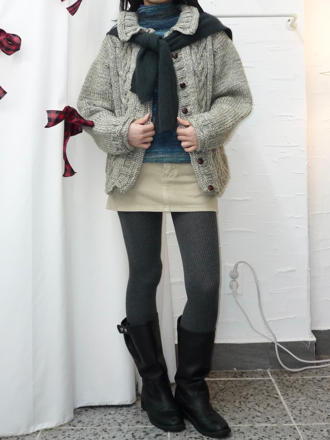 Layer-on knit shawl 상품이미지4