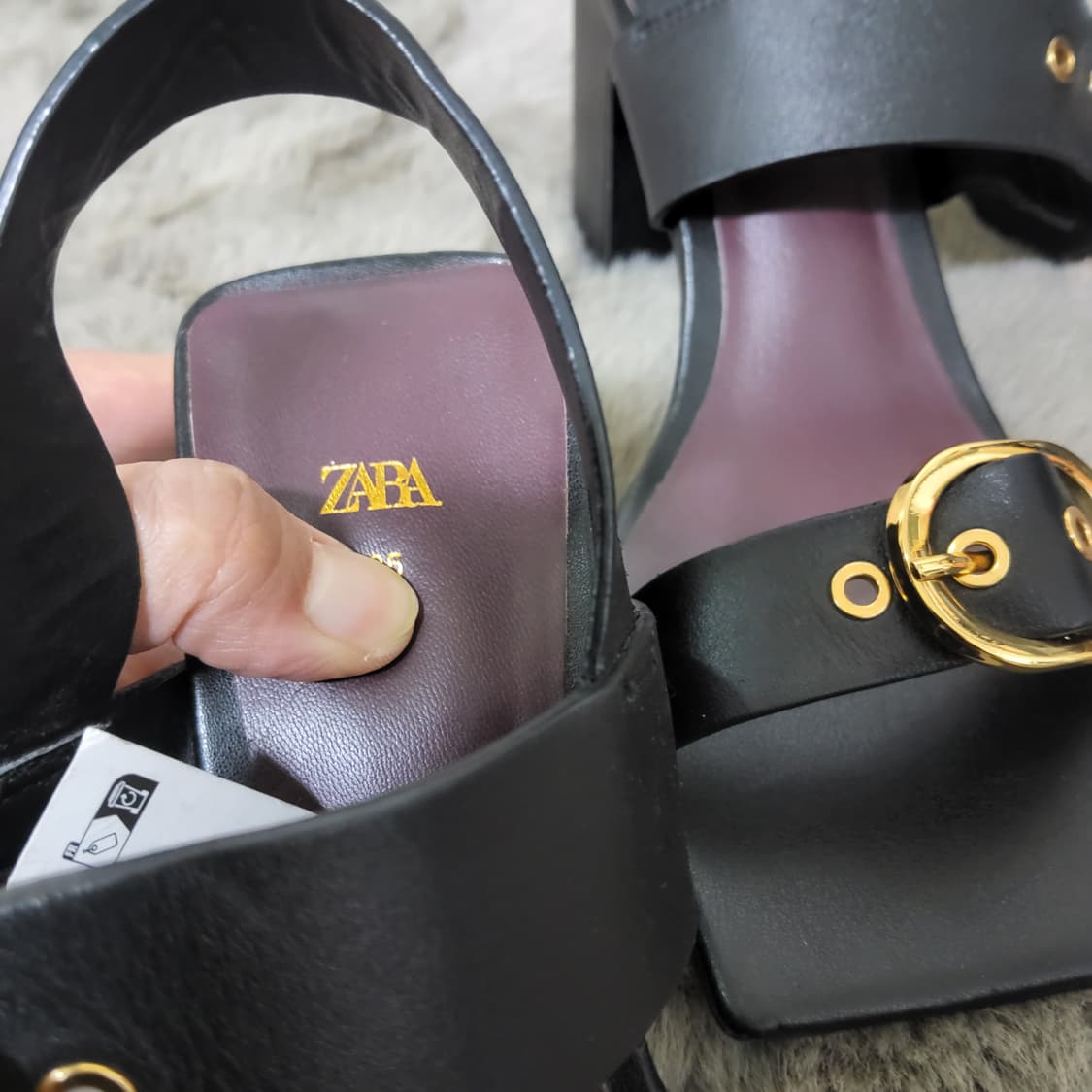새상품 자라 소가죽 힐 샌들 금장버클 35 225 넘 이쁨 상품이미지6