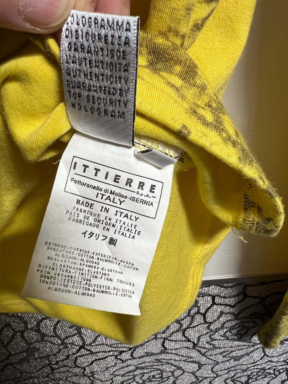 Y2k D&G 옐로우 프린팅 긴팔 티셔츠 상품이미지7