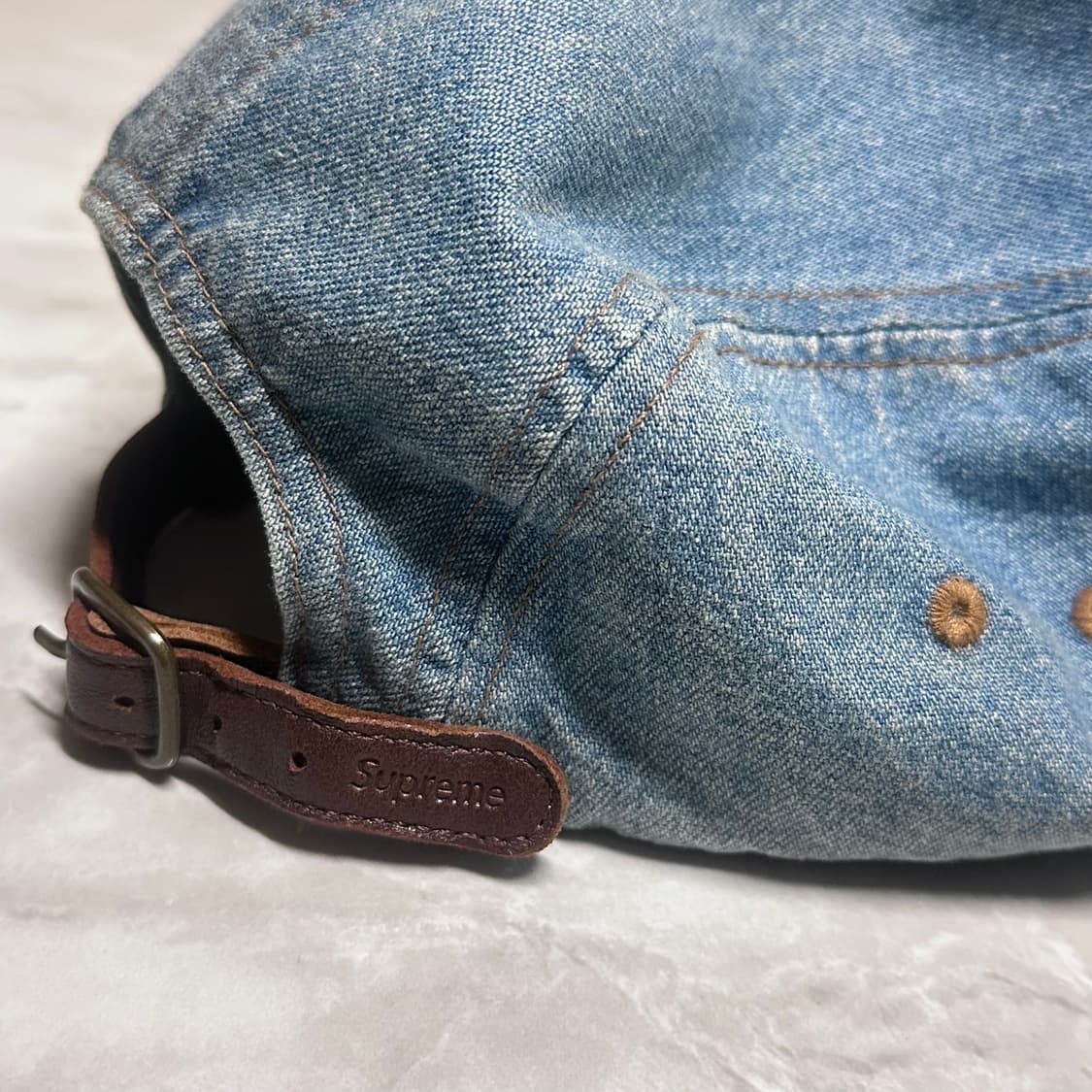 [정품] 슈프림 워시드 치노 트윌 캠프캡 데님 - 22FW 상품이미지4