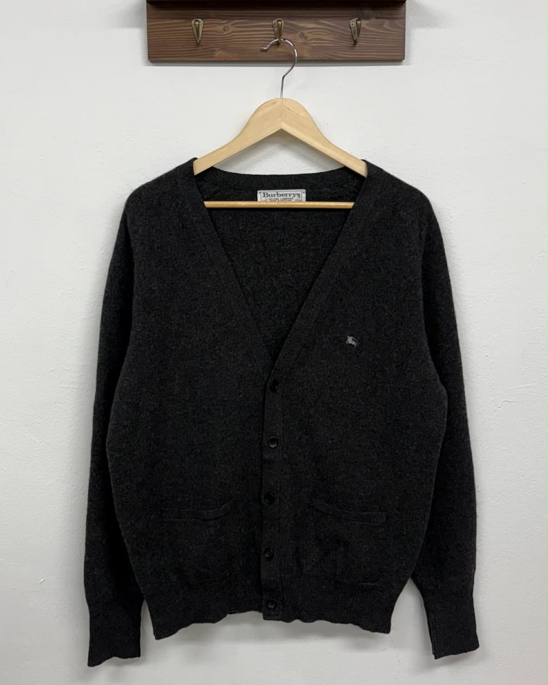 [M] 버버리 90s 그레이 램스울 니트 가디건 상품이미지1