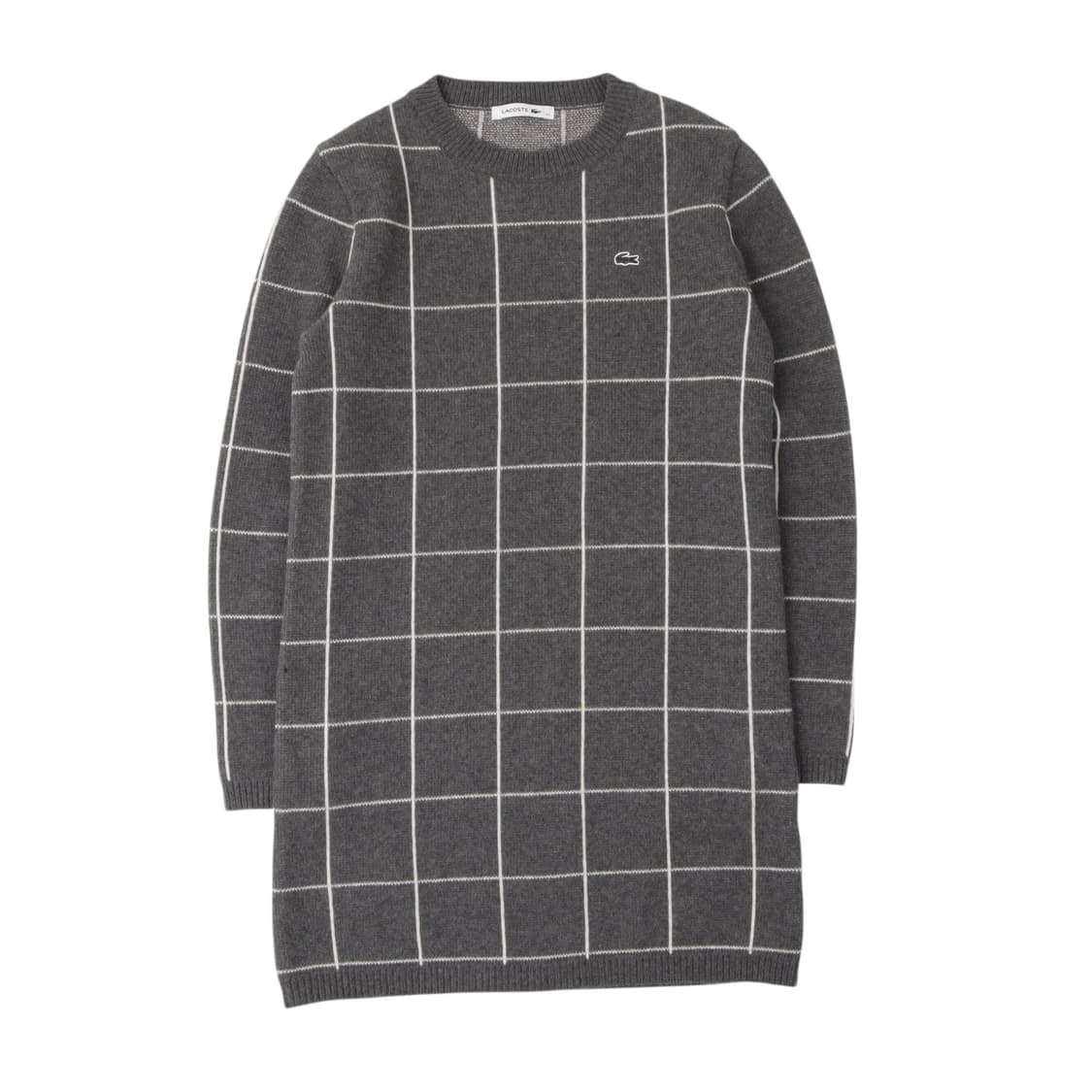 라코스테 그레이 체크 울 니트 원피스 상품이미지1