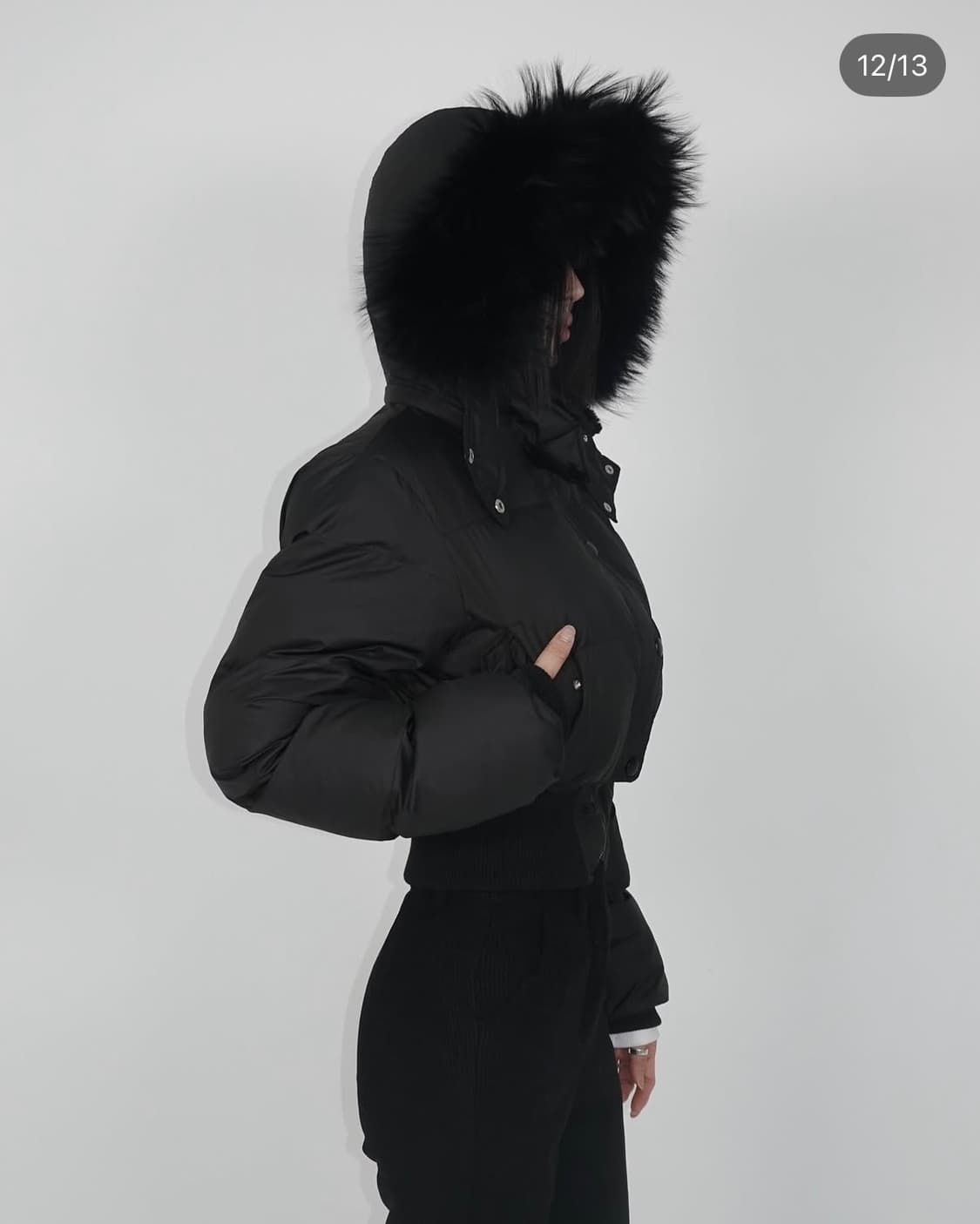 [실사O] 페일제이드 소프트 퍼 후디드 푸퍼 자켓 블랙 상품이미지5