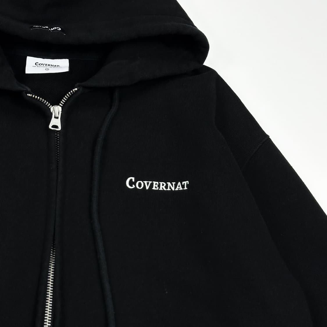 커버낫 투웨이 블랙 헤비 코튼 후드집업 (S) 상품이미지3