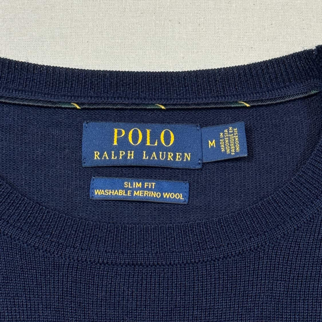 M) 폴로 랄프로렌 네이비 워셔블 메리노 울 라운드넥 니트 상품이미지6