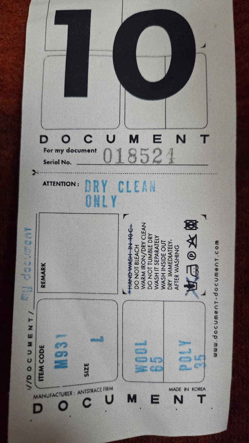 도큐먼트 울셔츠형 자켓 L 상품이미지6