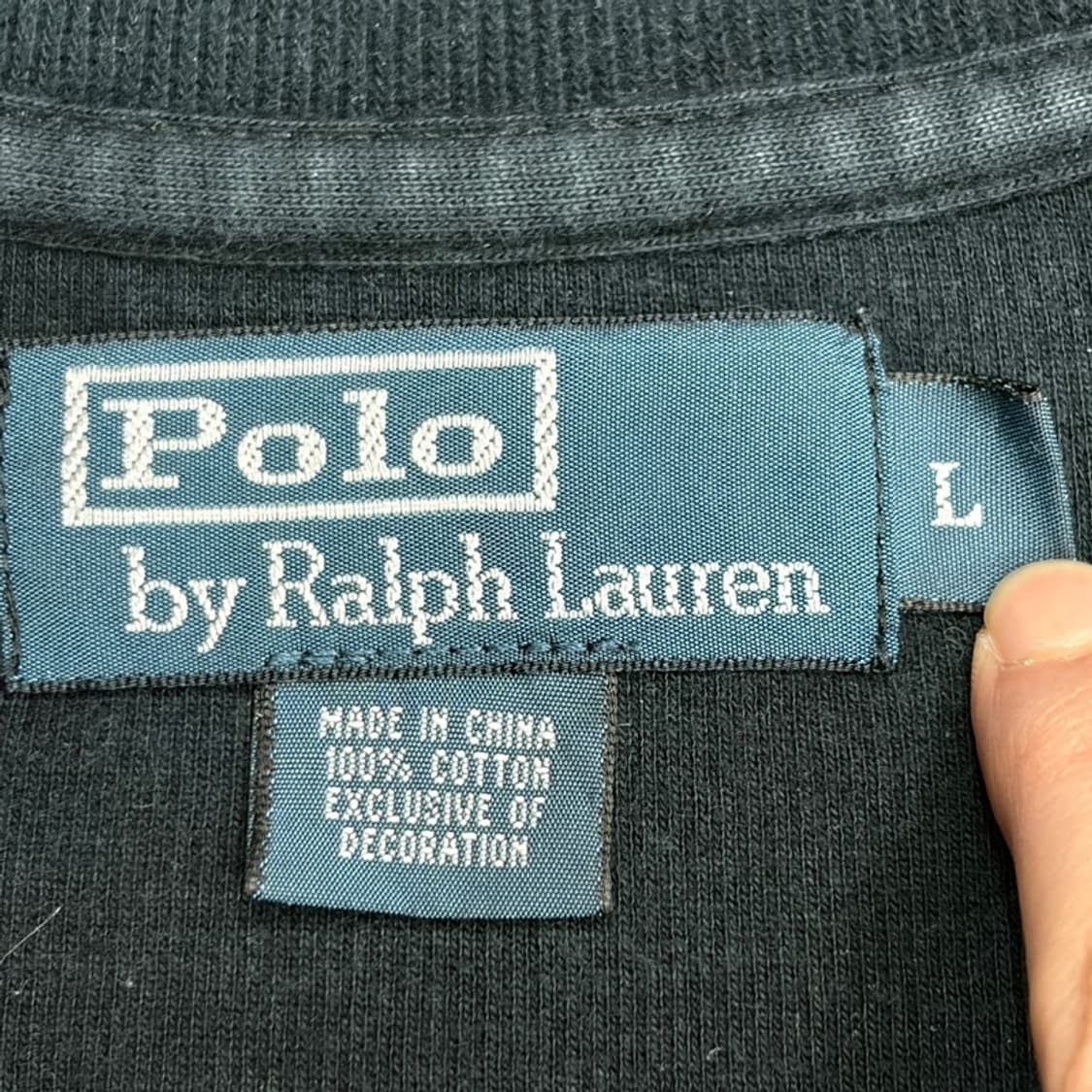 POLO 블랙 반집업 니트 맨투맨 L 상품이미지4