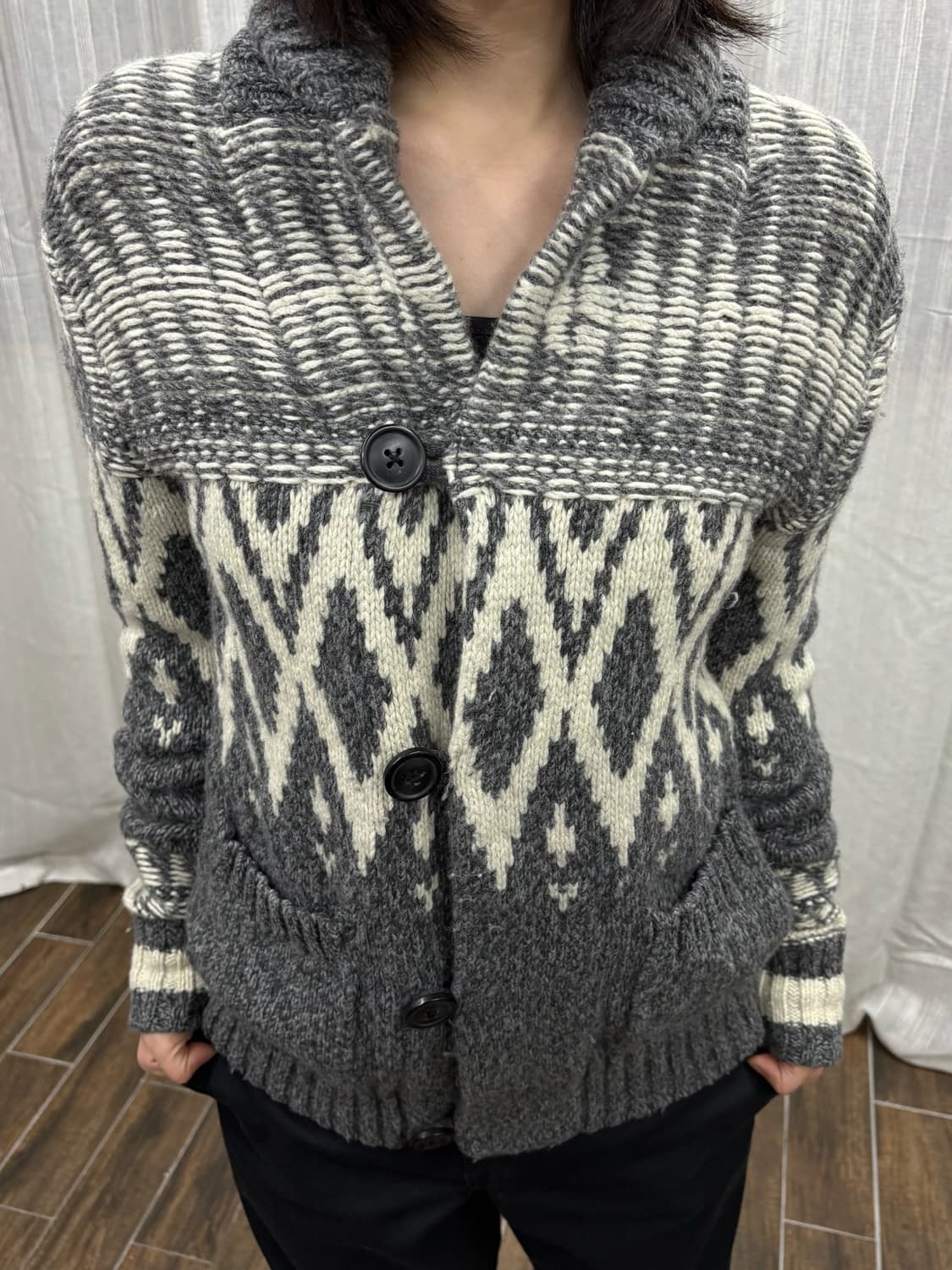 갭 gap 노르딕 패턴 코위찬 니트 가디건 집업 상품이미지2