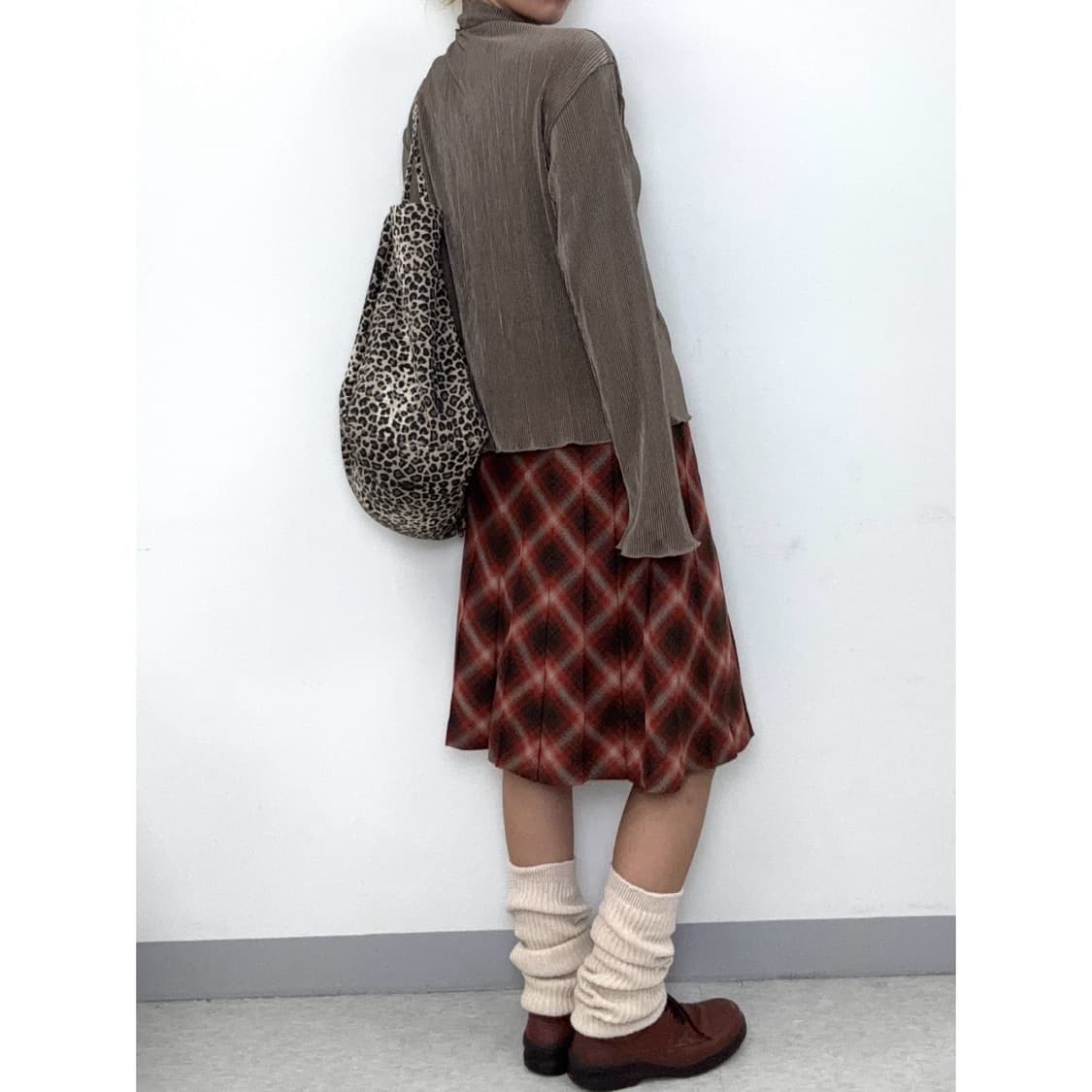 빈티지 브라운 플리츠 롱슬리브 이너 상품이미지3