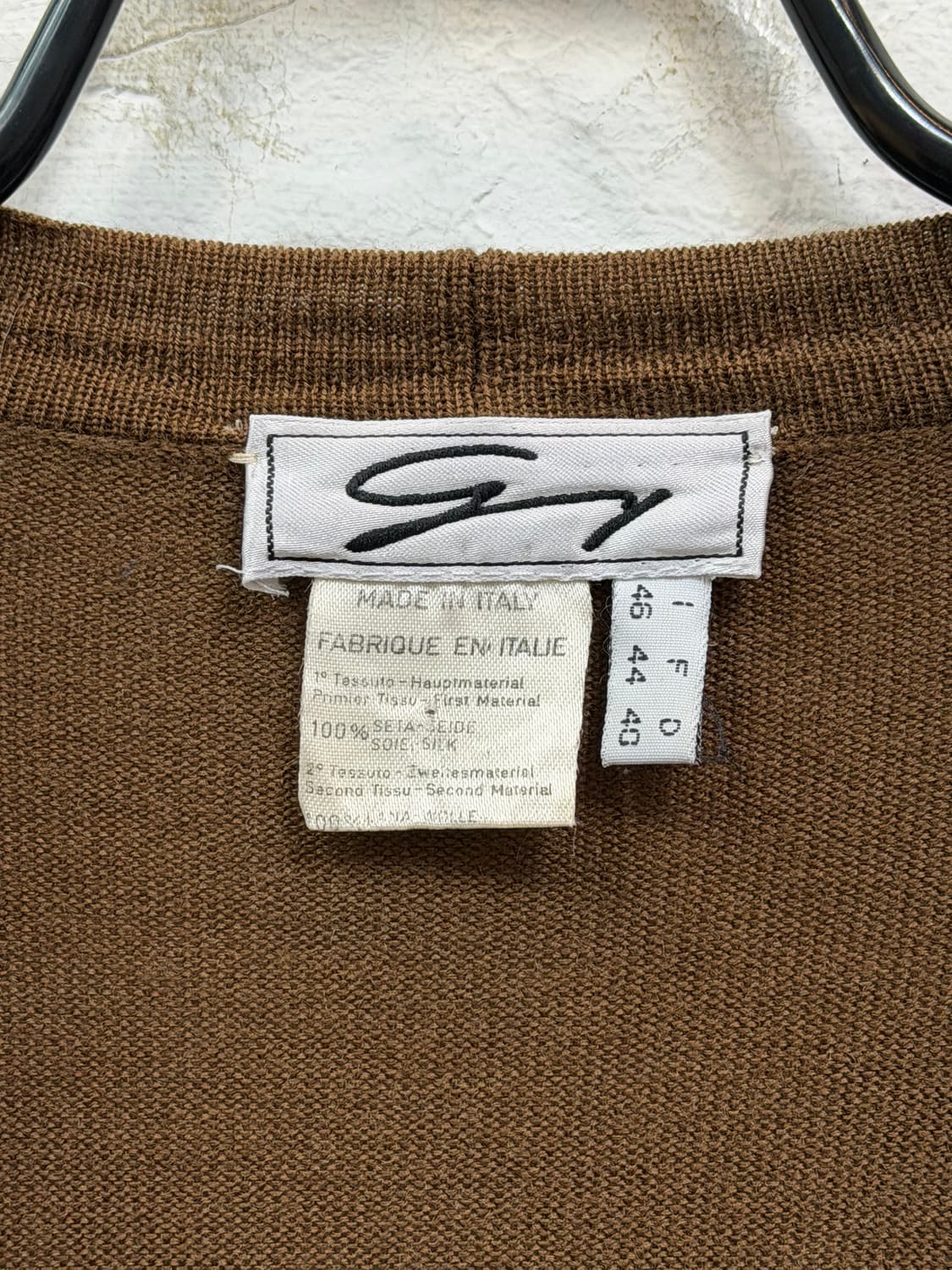 Genny Italy 제니 실크 울 블랜드 랩 가디건 IT46 상품이미지2