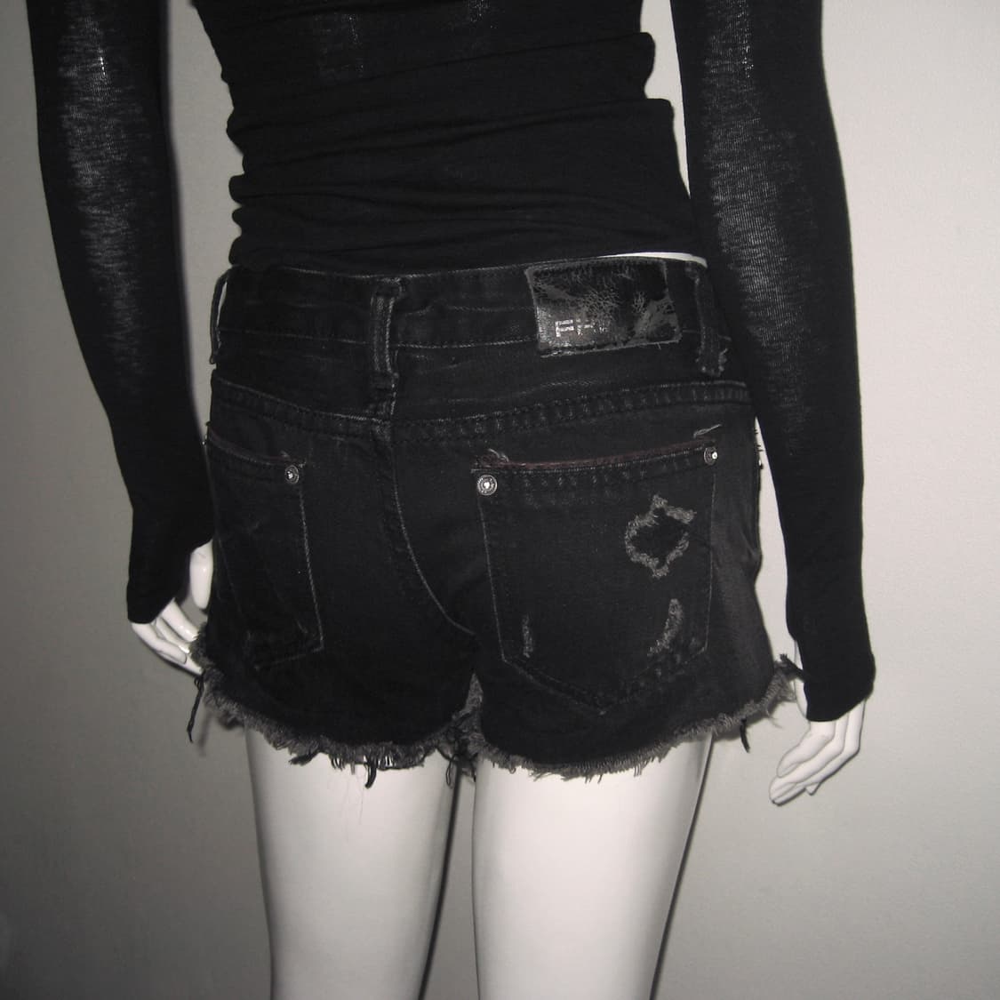 펑크 흑청 팬츠 반바지 상품이미지4