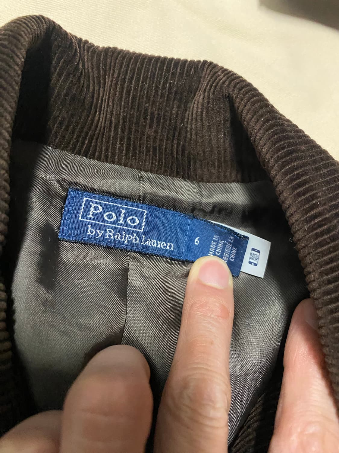 [급처] 최신형 화이트QR라벨 폴로 코듀로이 블레이저 자켓 상품이미지5