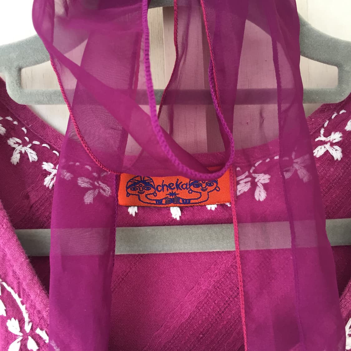 2P 자주색 여름용 슬리브리스 머플러 상품이미지3