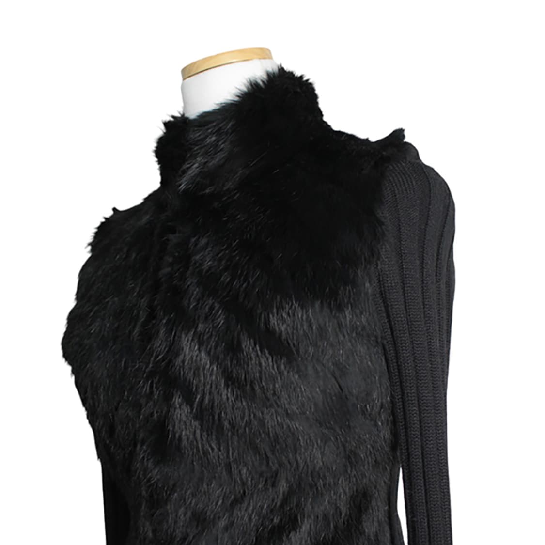 베베 블랙 레빗 퍼 집업 가디건 44 상품이미지4