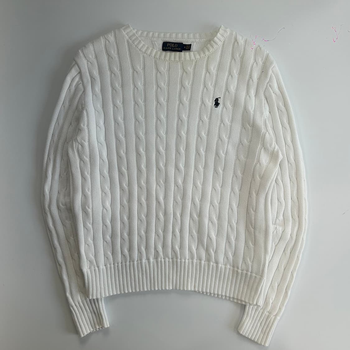 Polo 폴로 네이비포니 화이트 케이블니트 상품이미지3