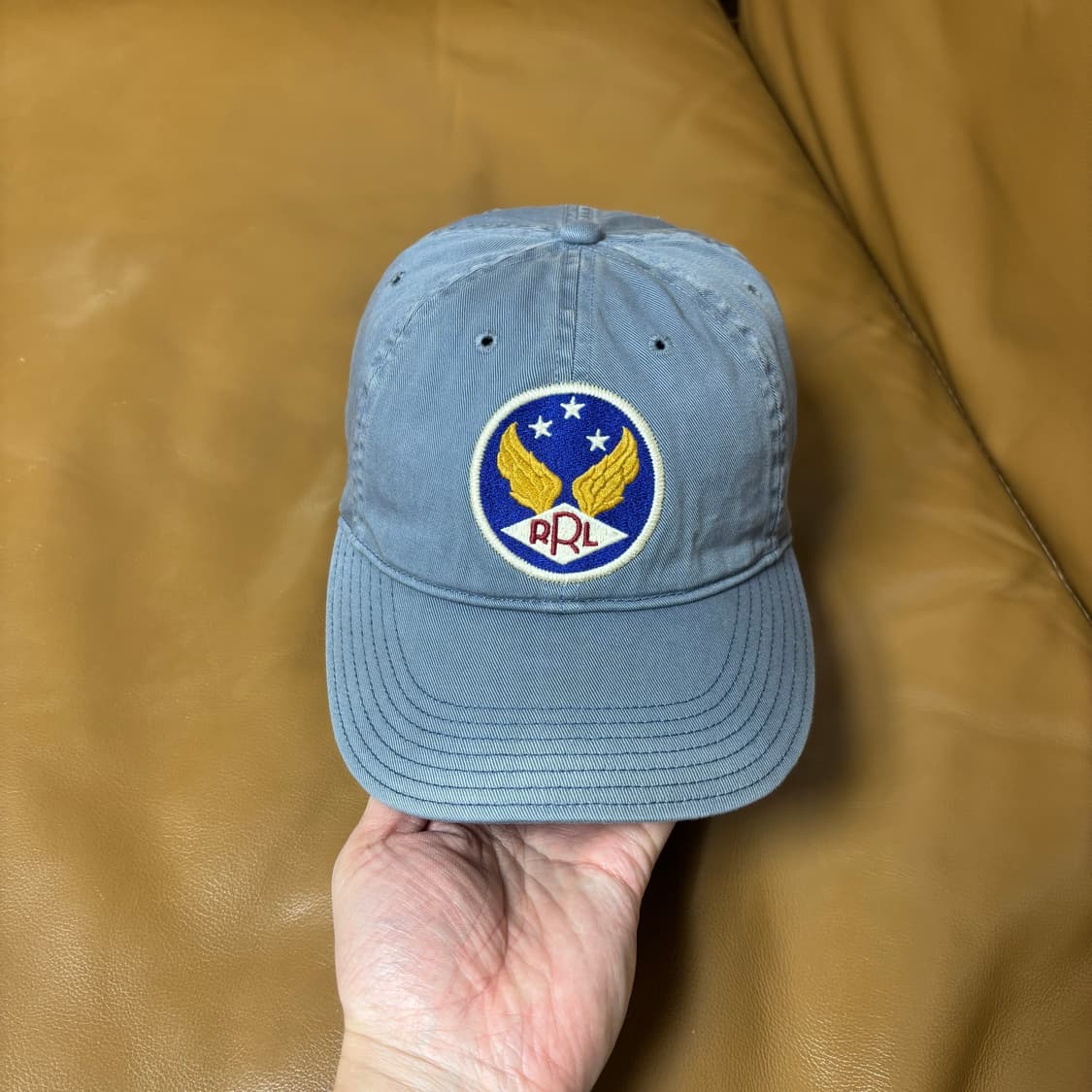 RRL 더블알엘 랄프로렌 폴로 윙로고 6패널 볼캡 모자 미드나잇 블루 상품이미지2