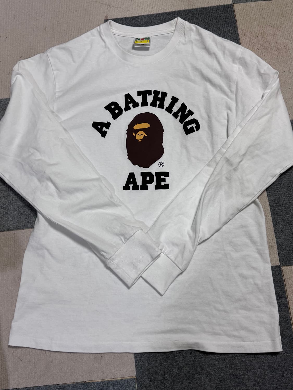 베이프 컬리지 롱슬리브 흰색 L 상품이미지1