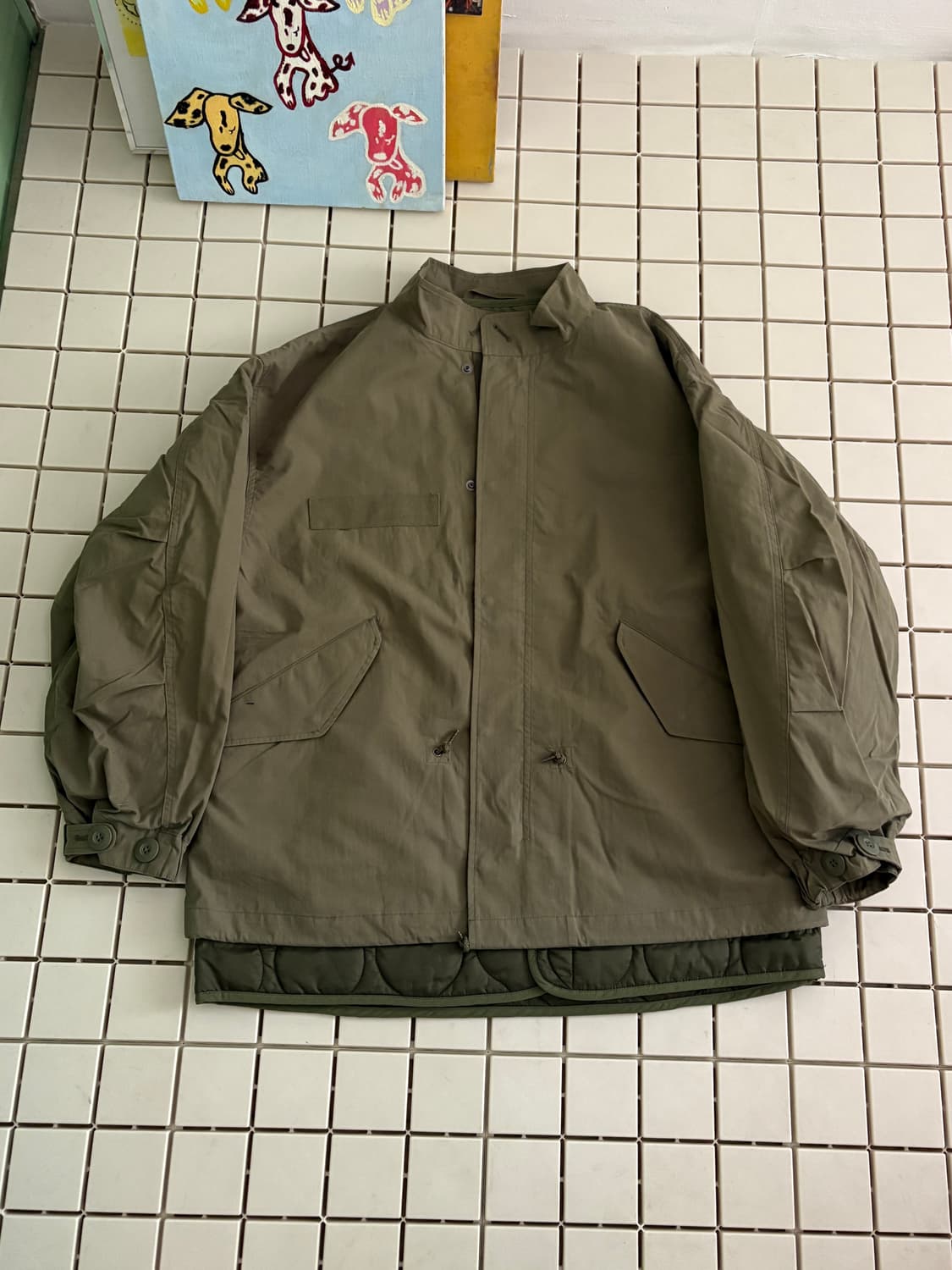 (내피포함) 3-way short coat 쇼트모즈코트 야상 상품이미지5