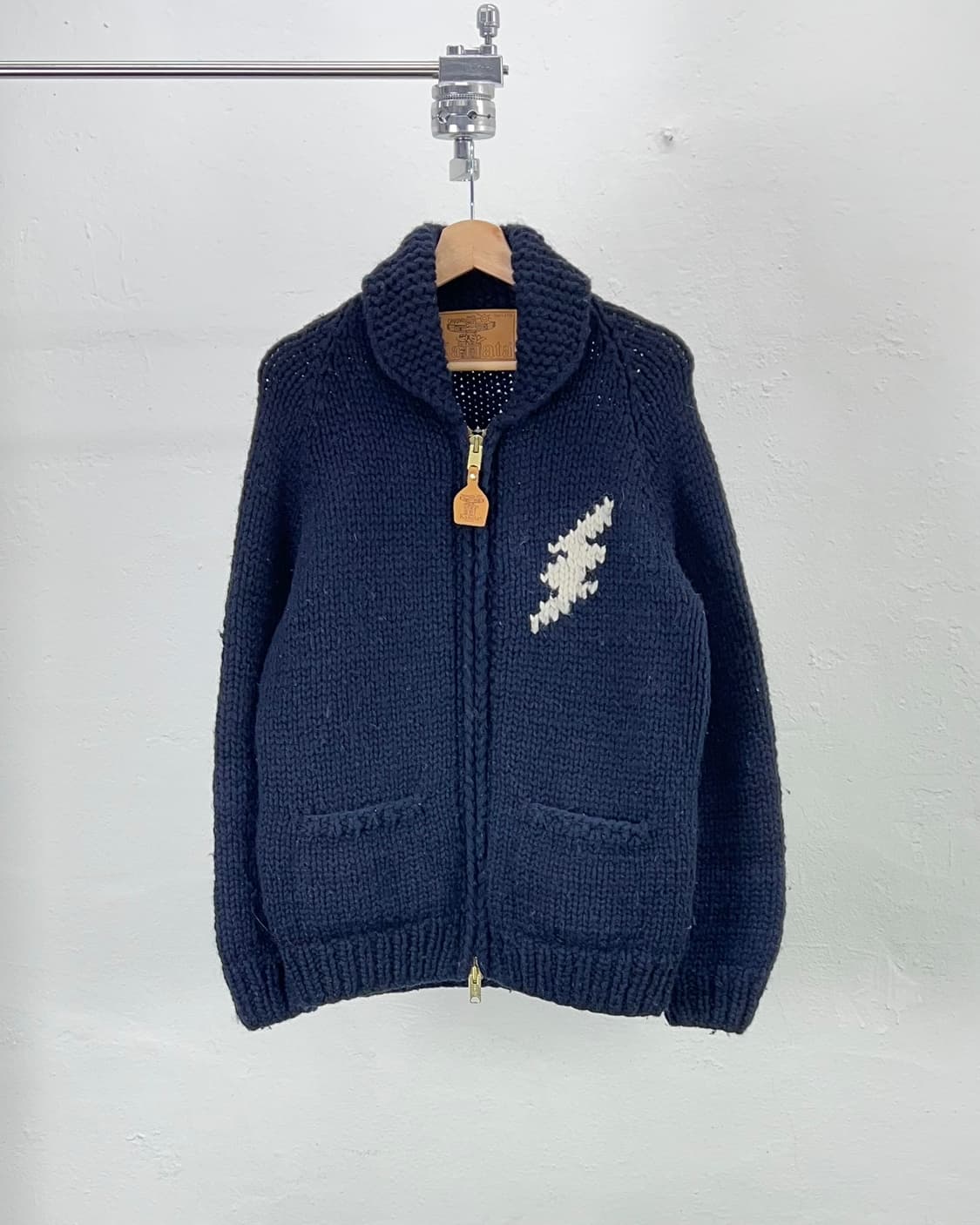 카나타 네이비 투 포켓 썬더 코위찬 스웨터 카라 자켓 상품이미지1