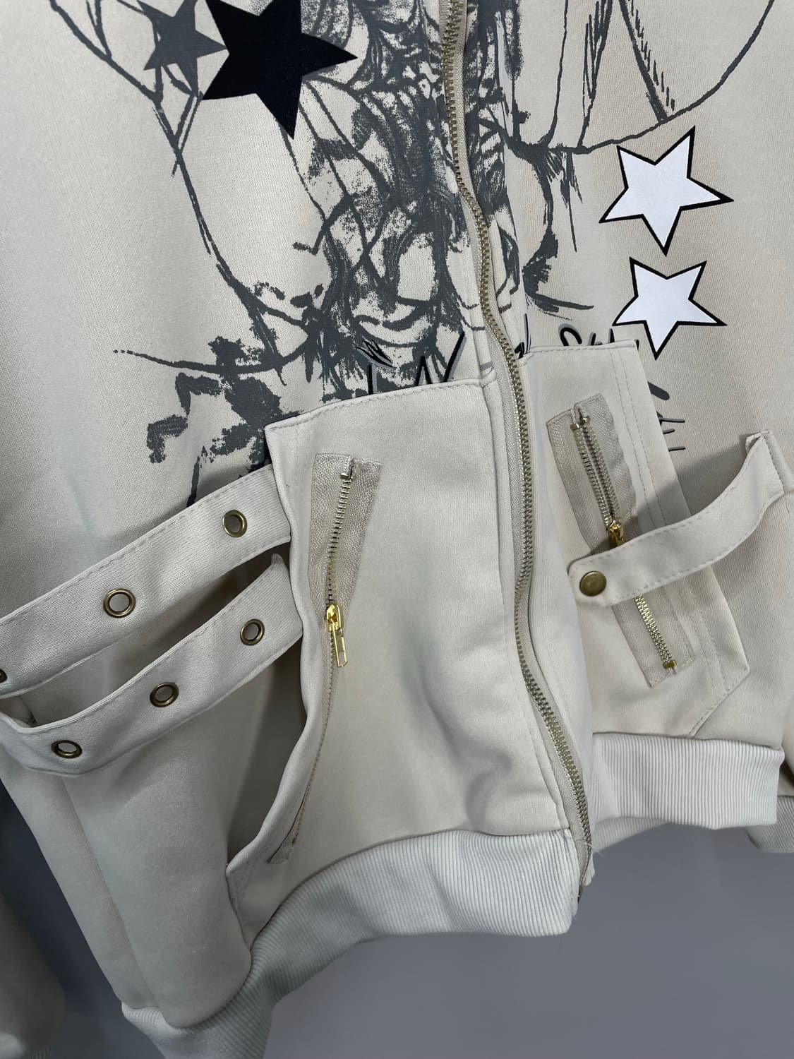 빈티지 y2k 모피 칼라 토끼귀 후드집업 H1254 상품이미지5